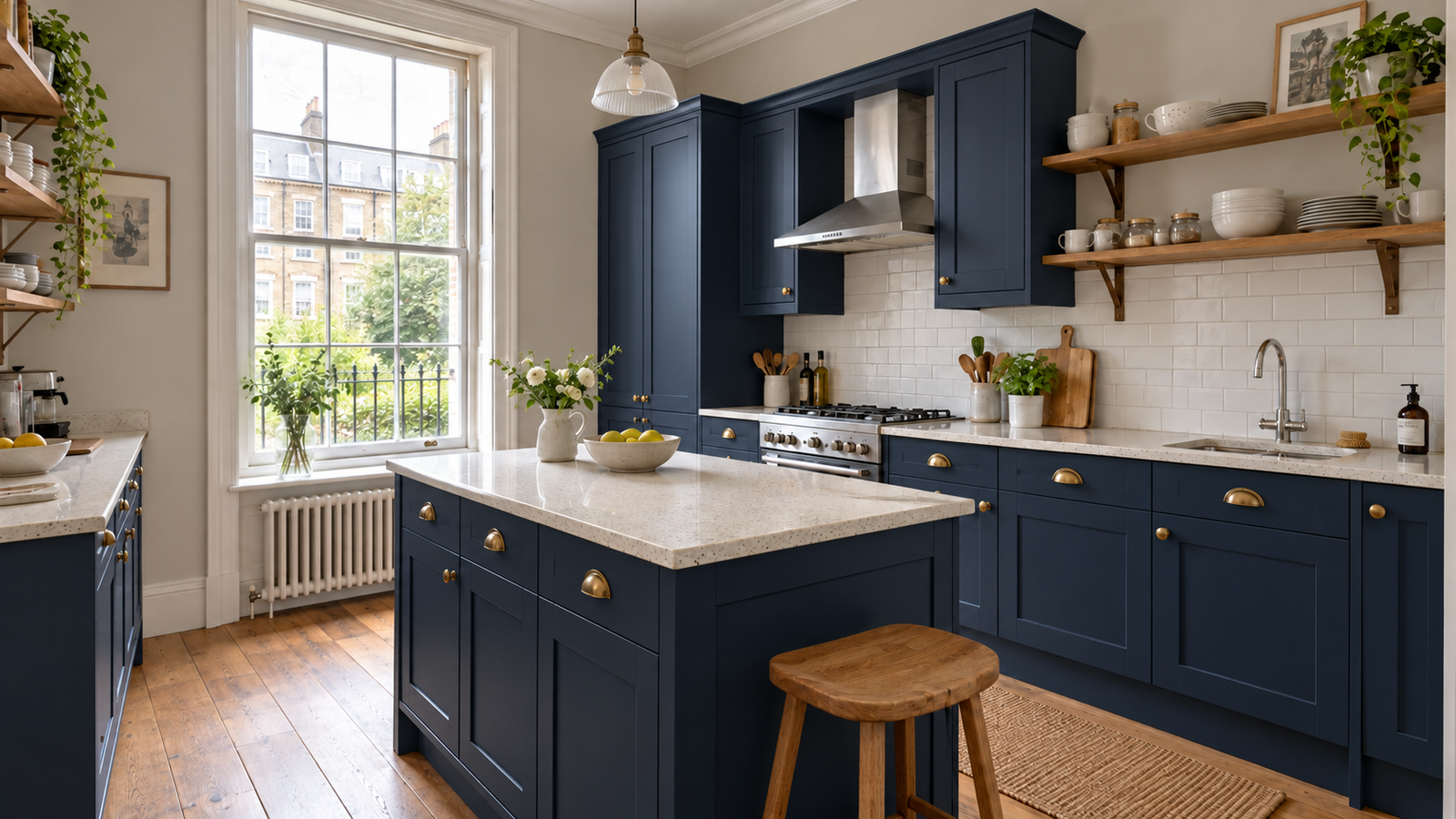 Midnight navy kitchen finish